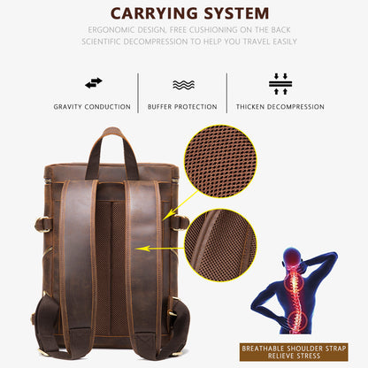 Vintage Crazy Horse Leather Backpack