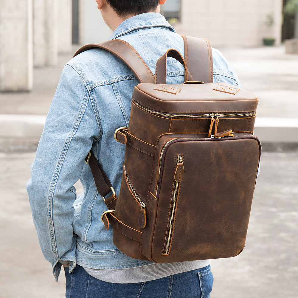 Vintage Crazy Horse Leather Backpack