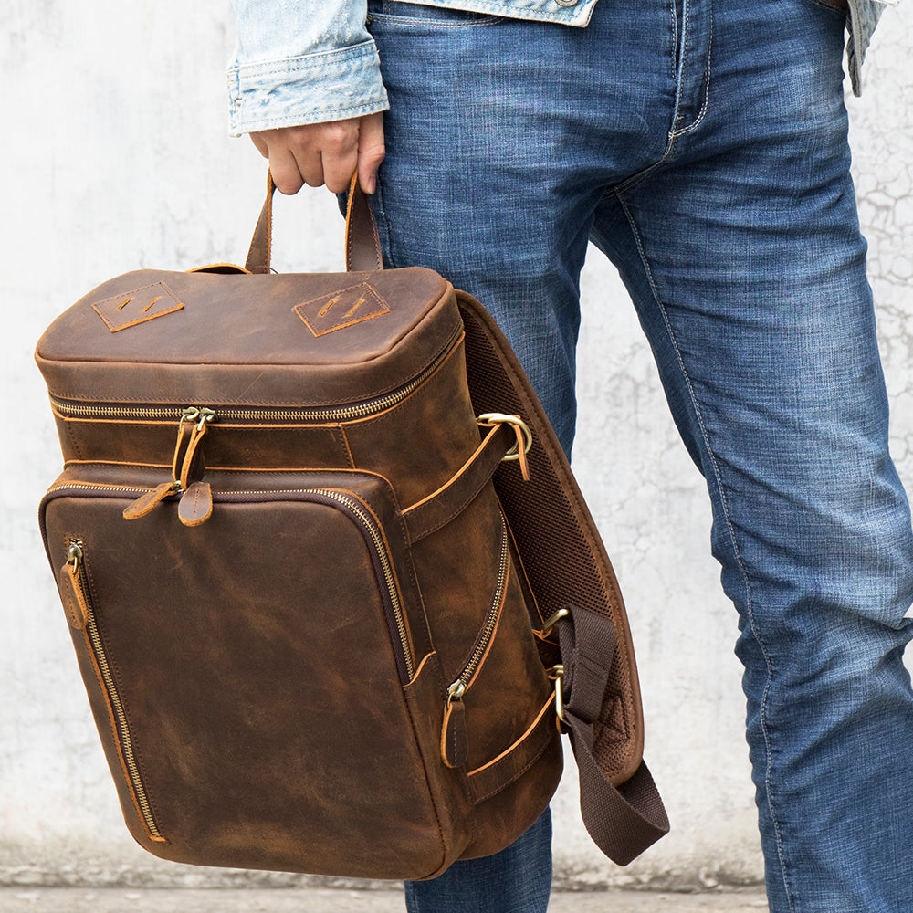 Vintage Crazy Horse Leather Backpack
